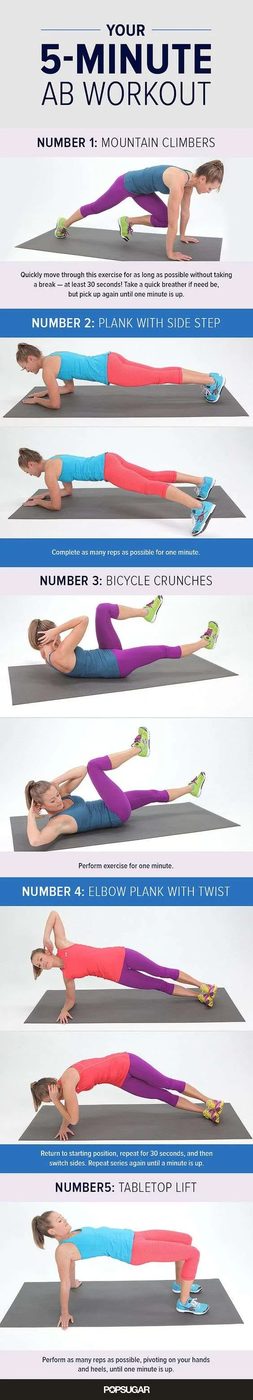 10 notable 5-minute workouts to tone your abs, inner thighs, butt and arms