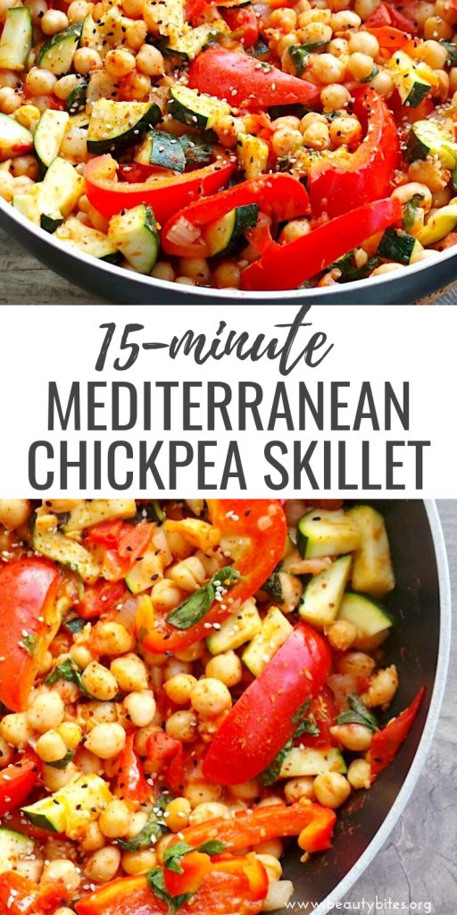 15 minute Mediterranean chickpea skillet