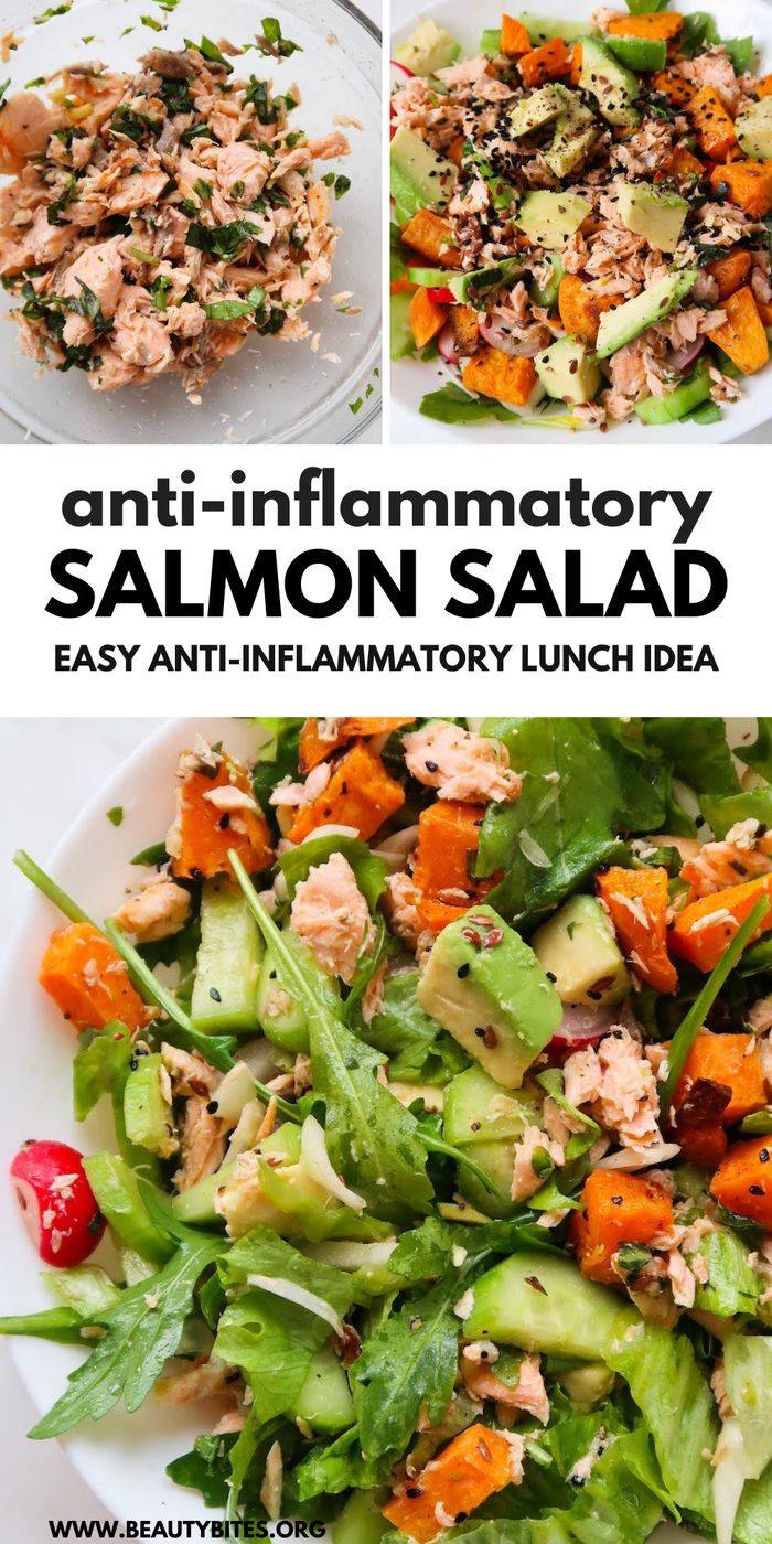 Salmon salad, anti-inflammatory