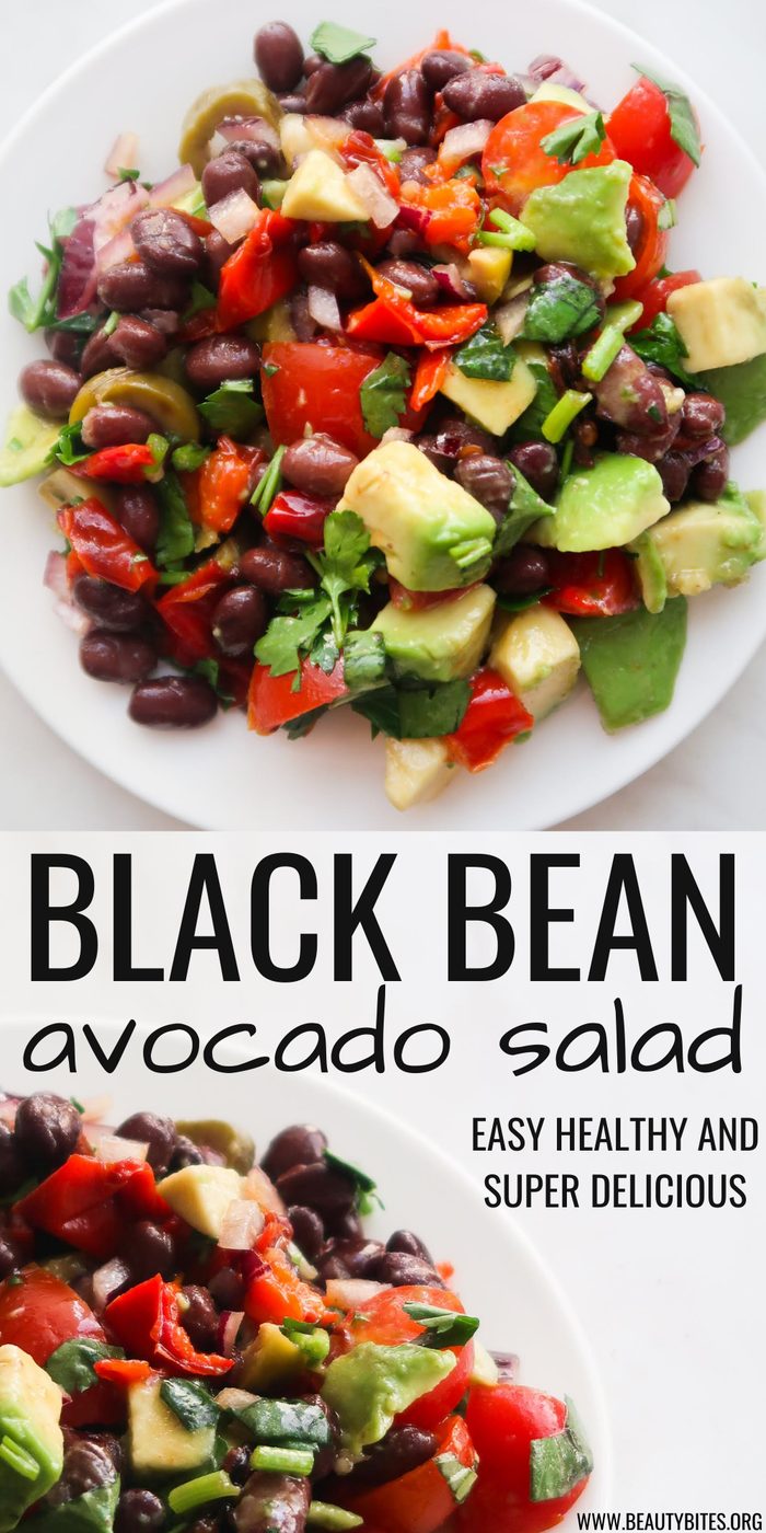 Avocado black bean salad without corn | simple black bean