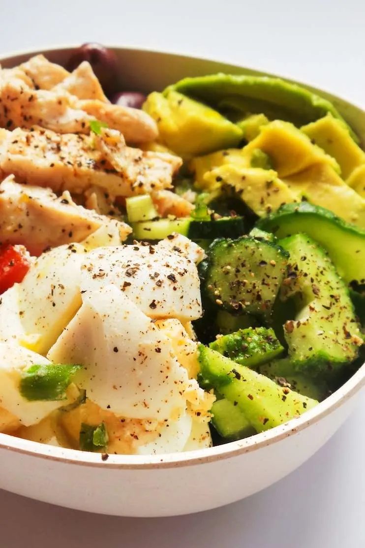 High-protein avocado chicken salad, meal prep