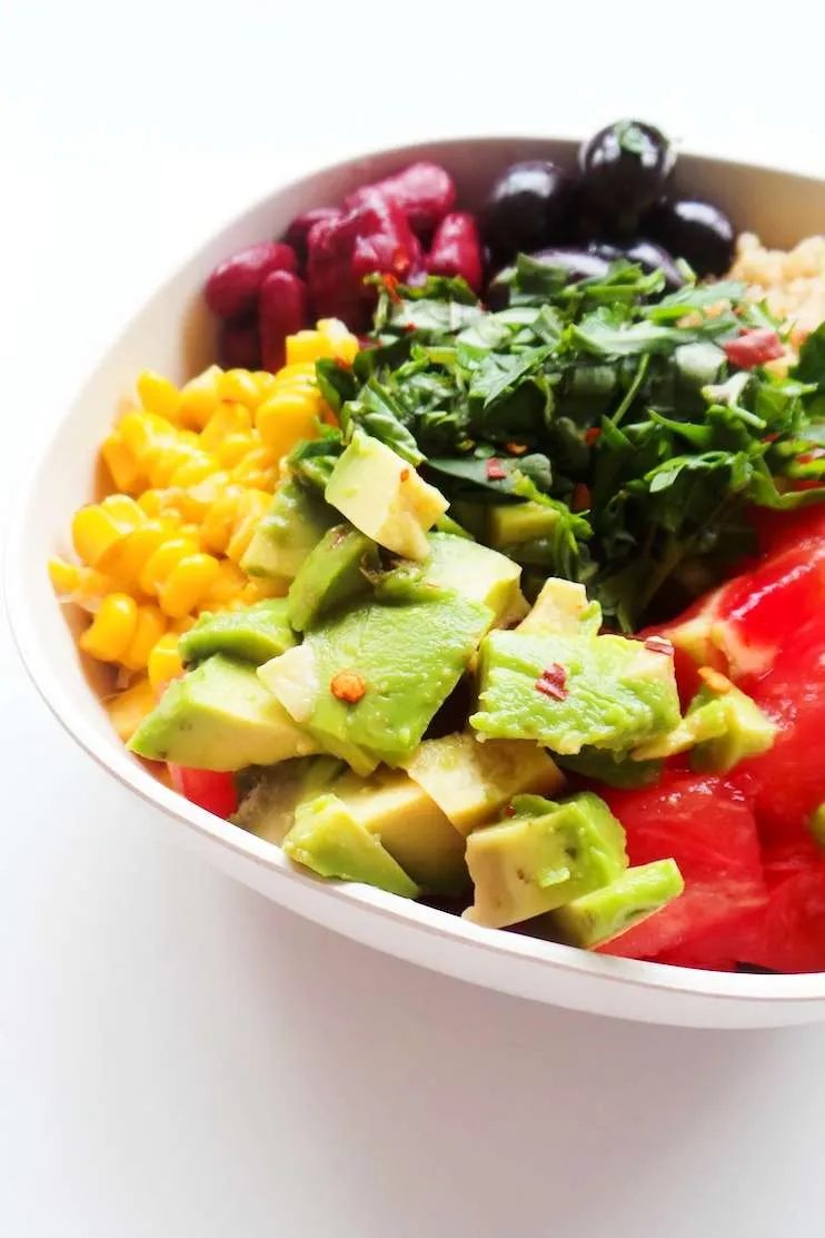 Avocado and bean salad recipe | vegan + meal prep option