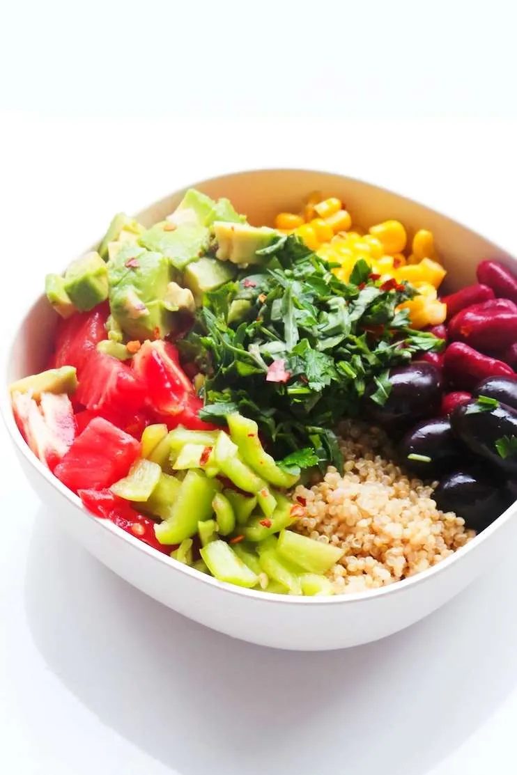 Avocado and bean salad recipe | vegan + meal prep option