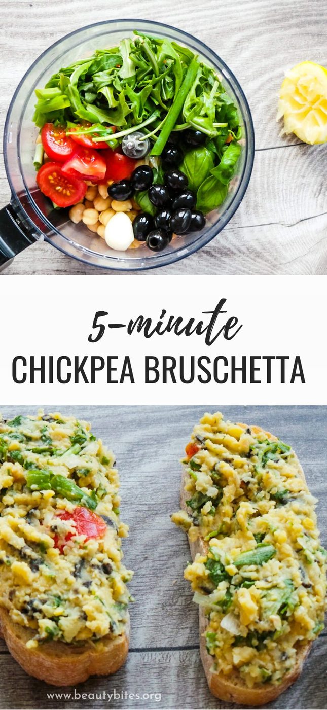 Bruschetta with mashed chickpeas