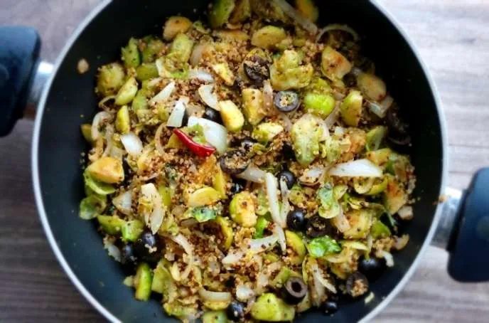 Beauty food recipes: brussels sprouts with quinoa