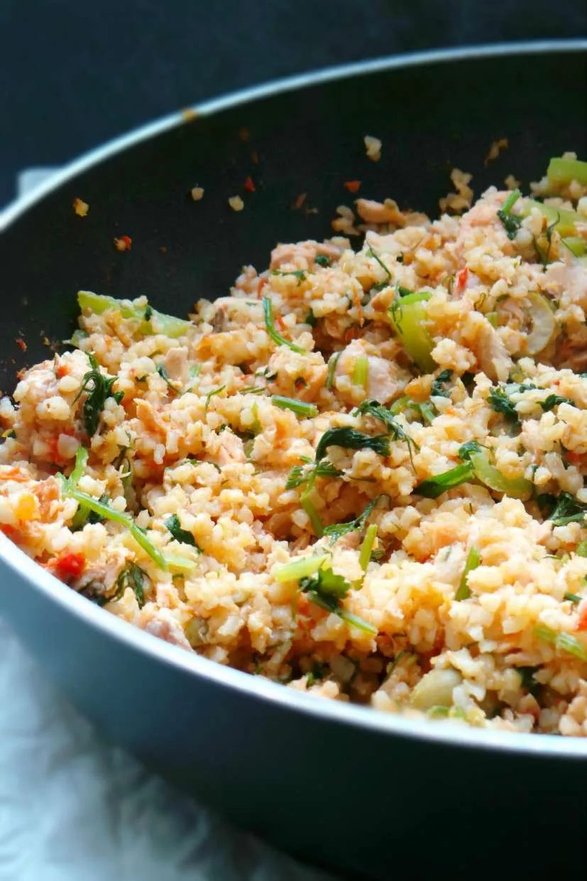Salmon with bulgur dinner