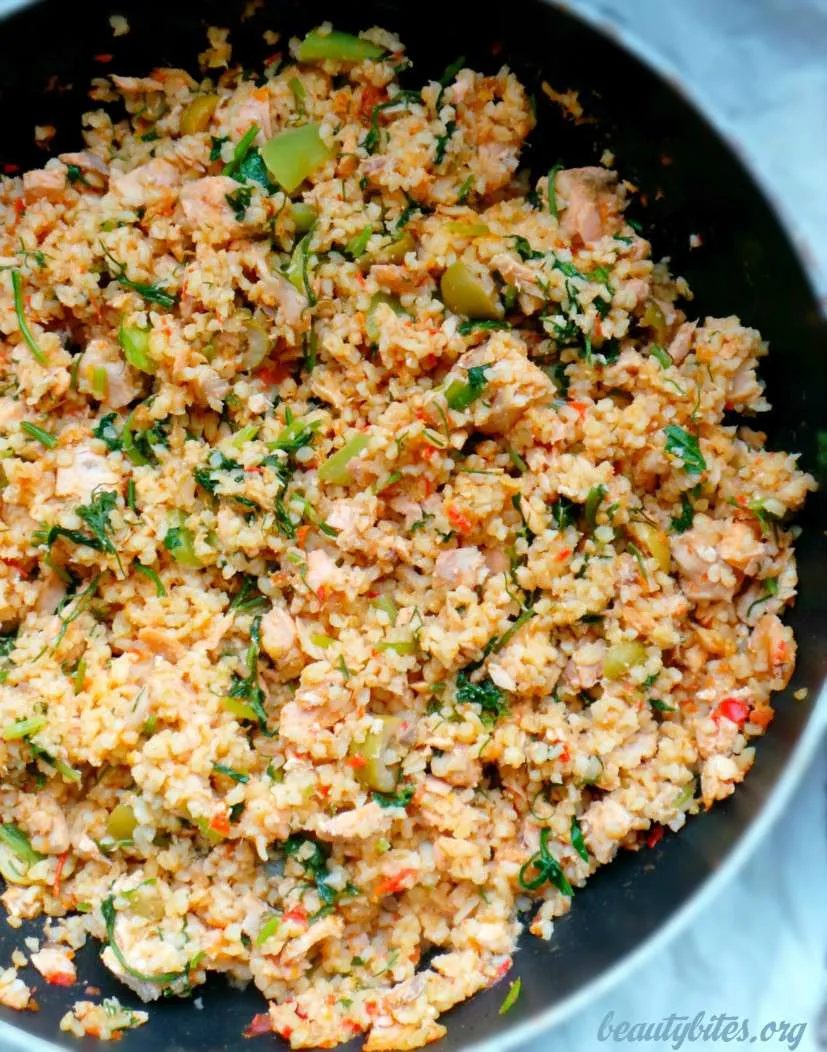 Salmon with bulgur dinner