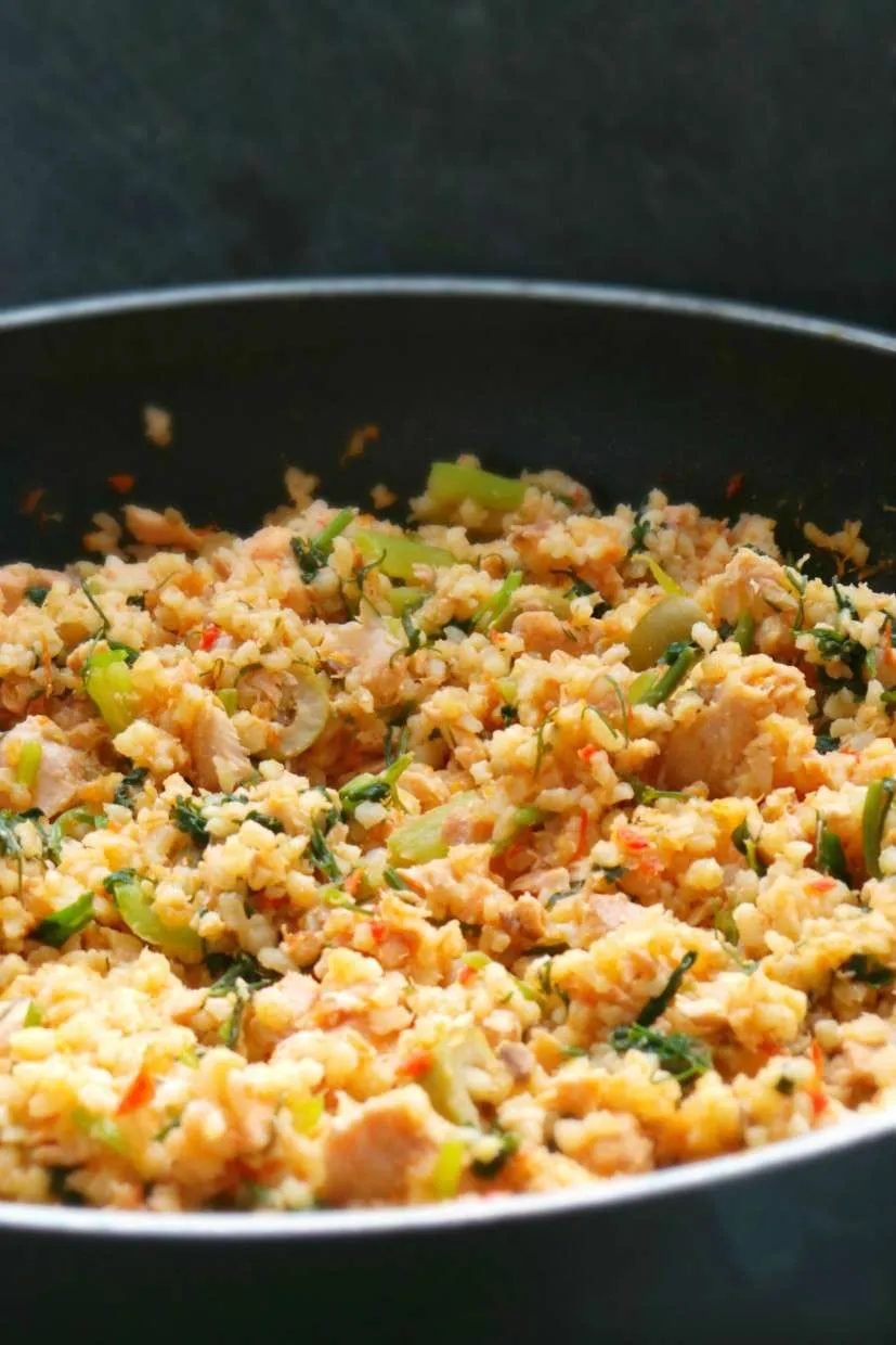 Salmon with bulgur dinner
