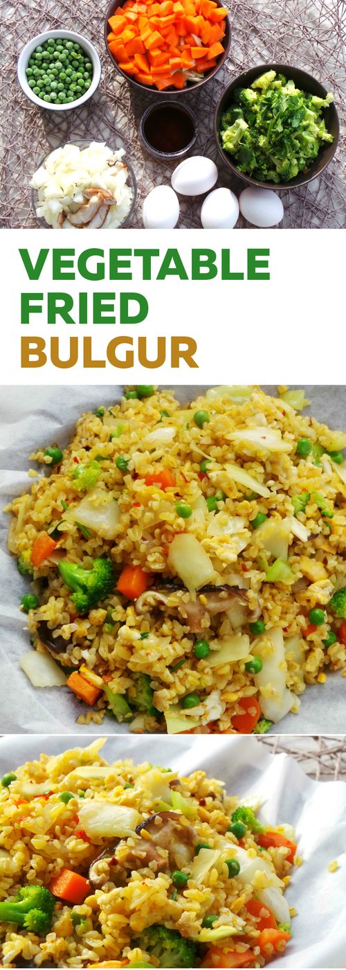 Vegetable fried “rice”, more like bulgur