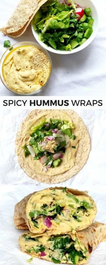 Tasty and healthy vegan hummus wraps - high-fiber, simple, fast and filling for lunch or dinner! | | Simple healthy recipes - vegan |…