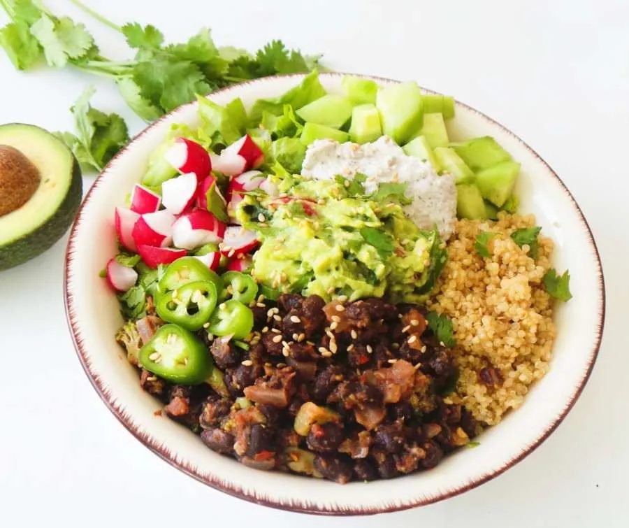 Black bean quinoa bowls | vegan meal prep