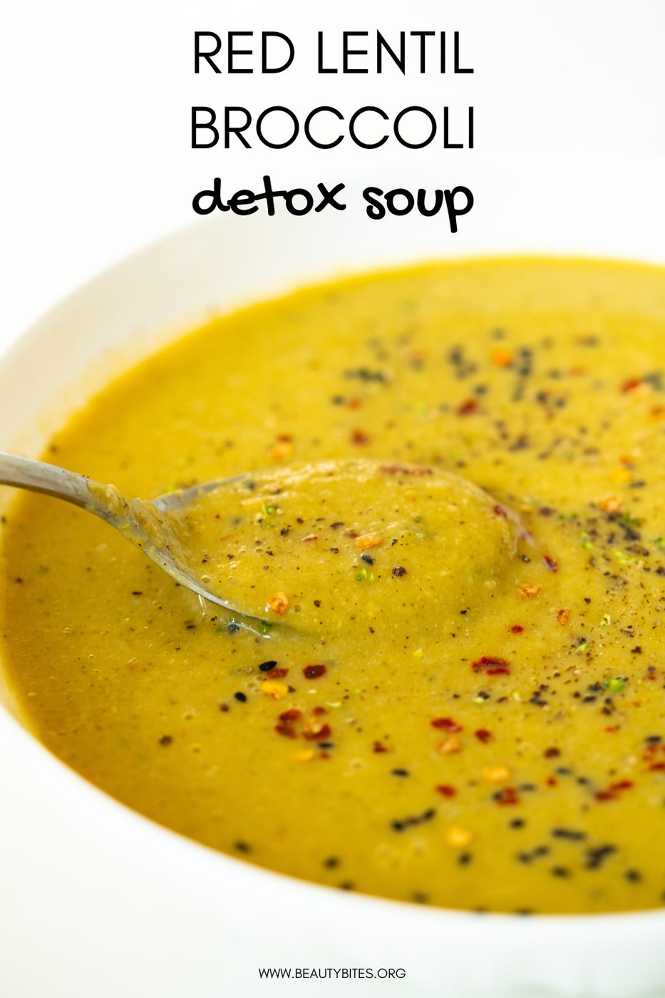 Broccoli red lentil detox soup