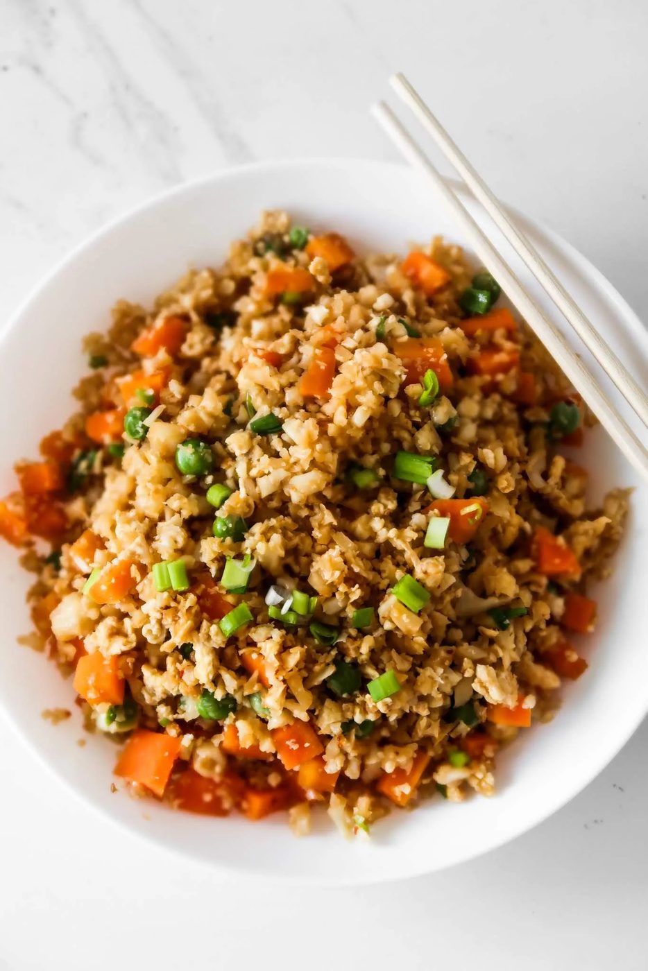 Cauliflower fried rice recipe from scratch | healthy dinner