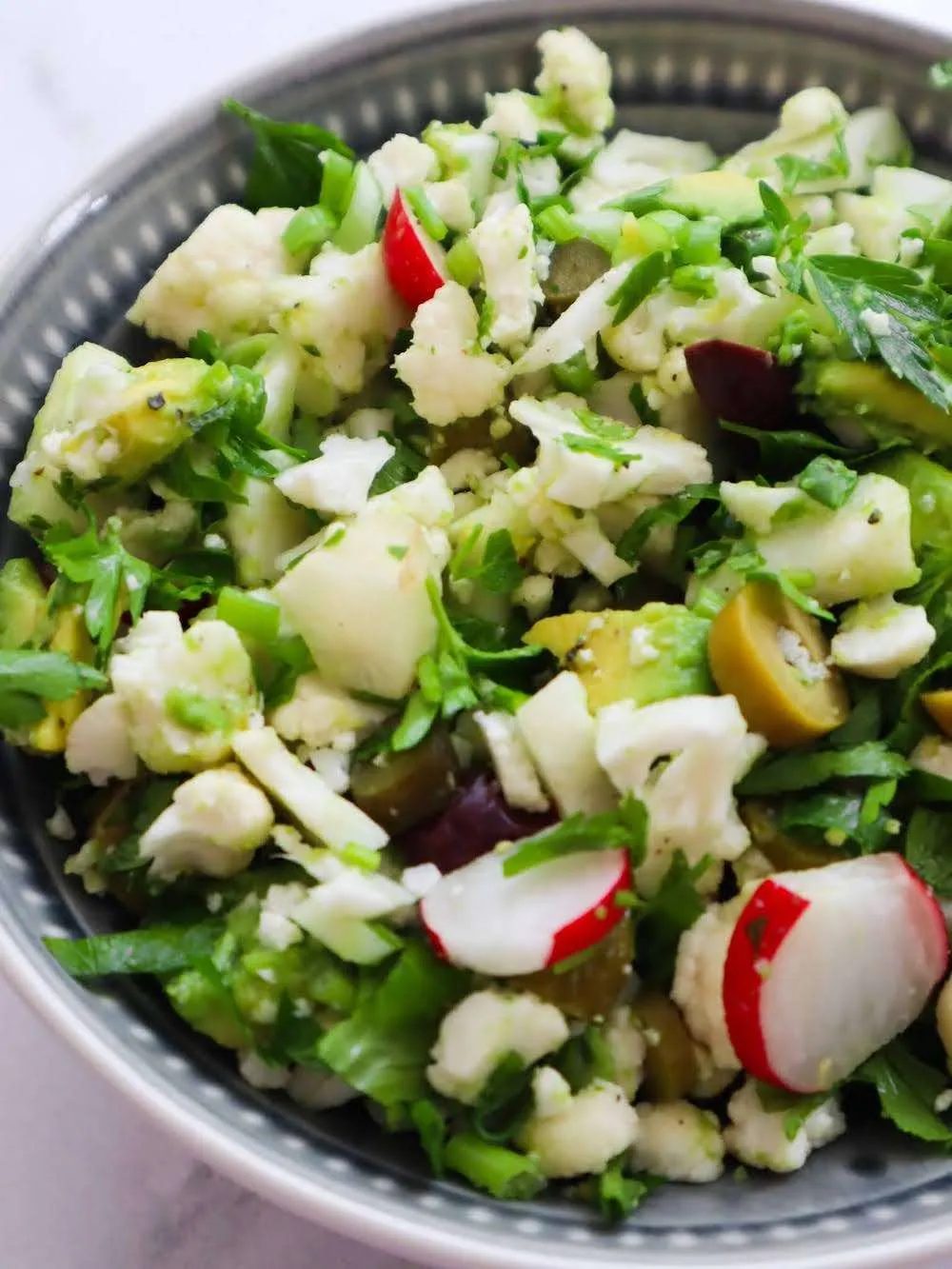 Cauliflower salad, raw & anti-inflammatory