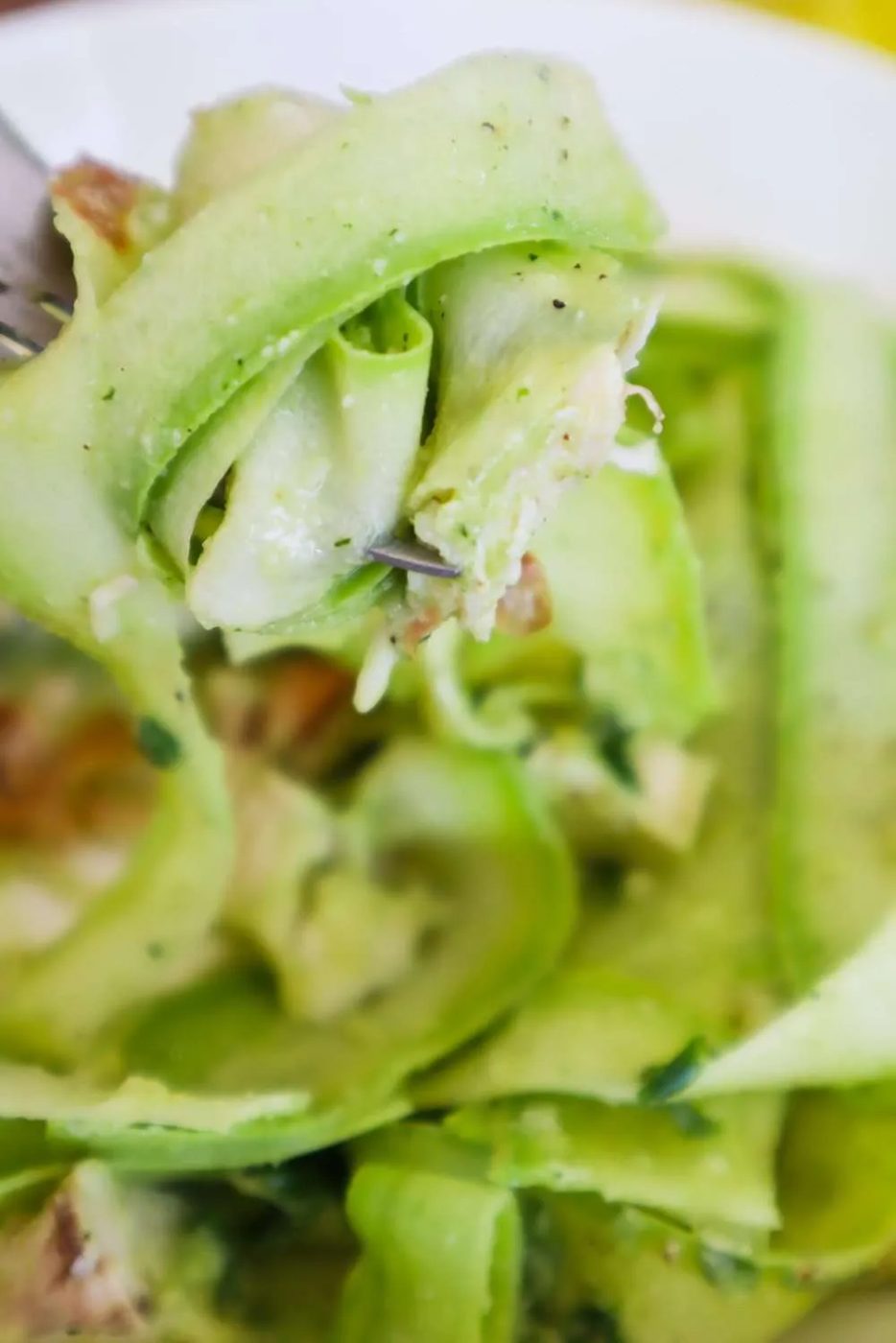 Chicken alfredo zucchini salad