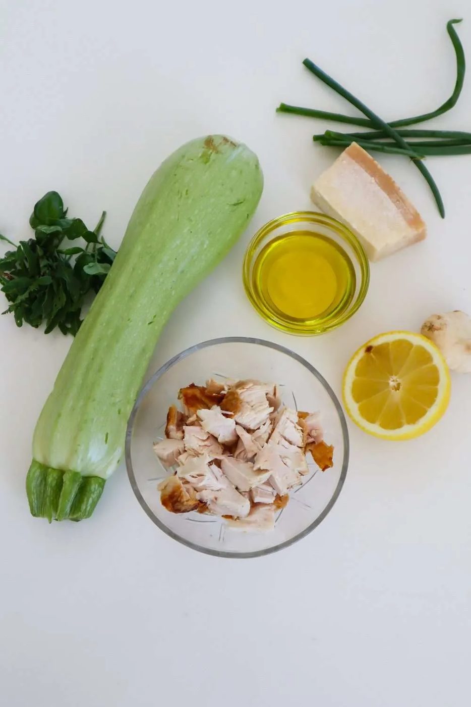 Chicken Alfredo Zucchini Salad