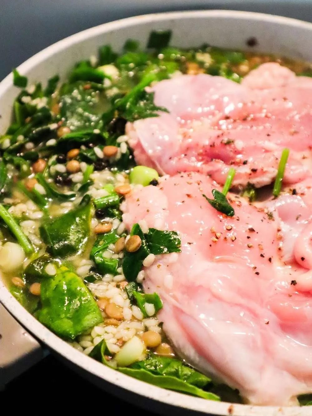 Chicken spinach and rice