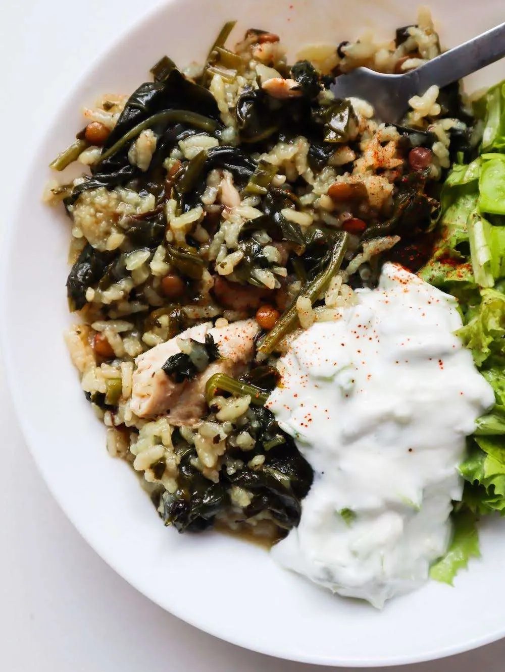 Chicken spinach and rice