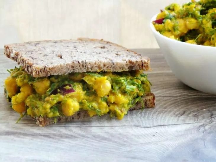 Chickpea salad for sandwiches with a secret ingredient, vegan, gluten-free