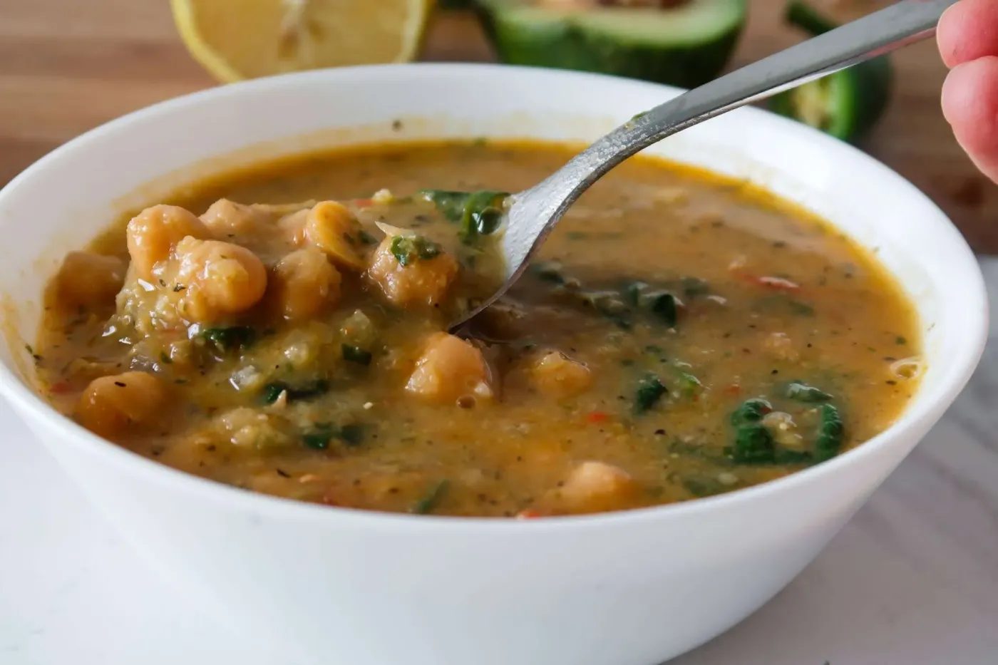 Chickpea soup, 20 minutes