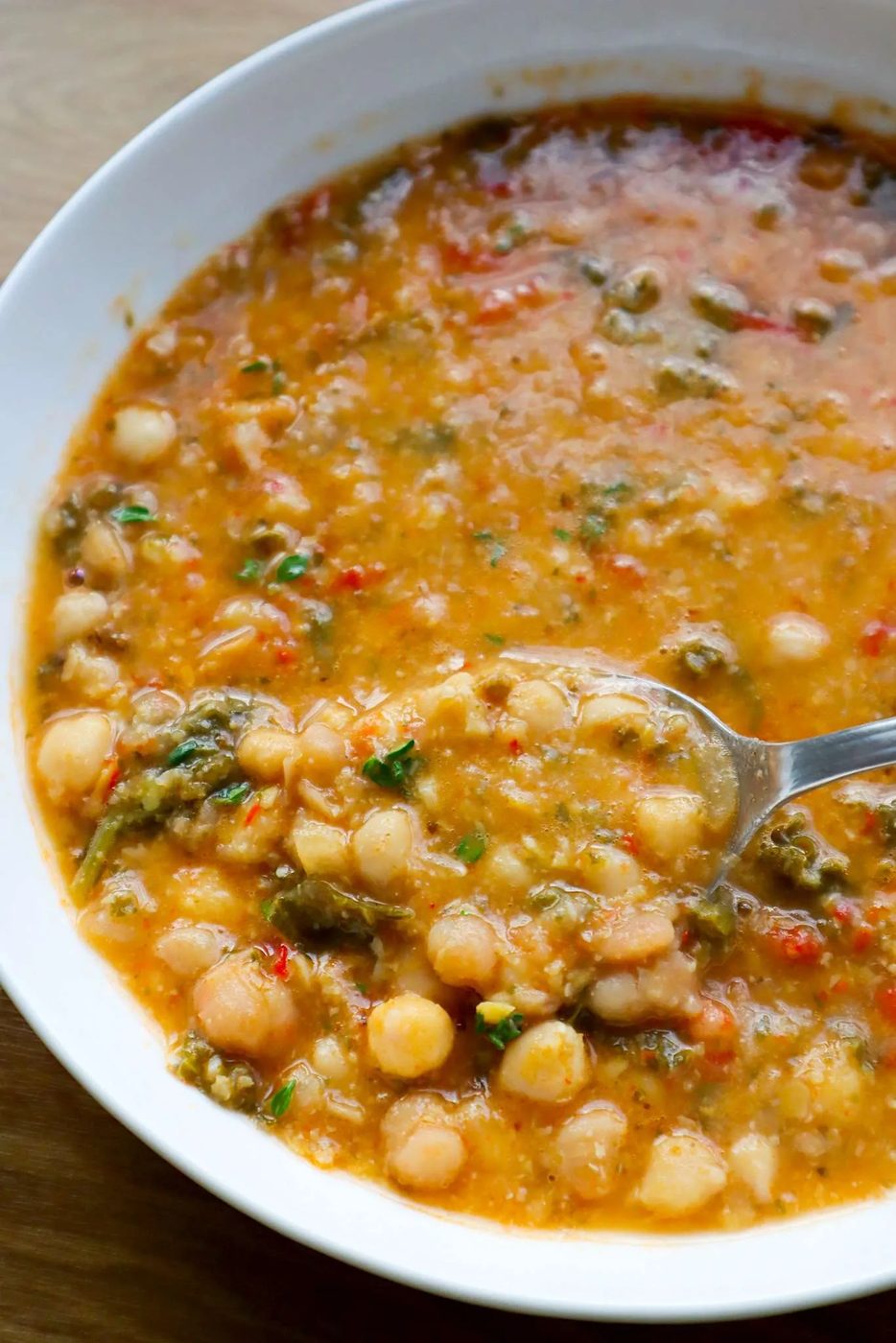 The ultimate chickpea soup made with simple ingredients like canned chickpeas, vegetables and spices in one pot, in 20 minutes, it’s packed…
