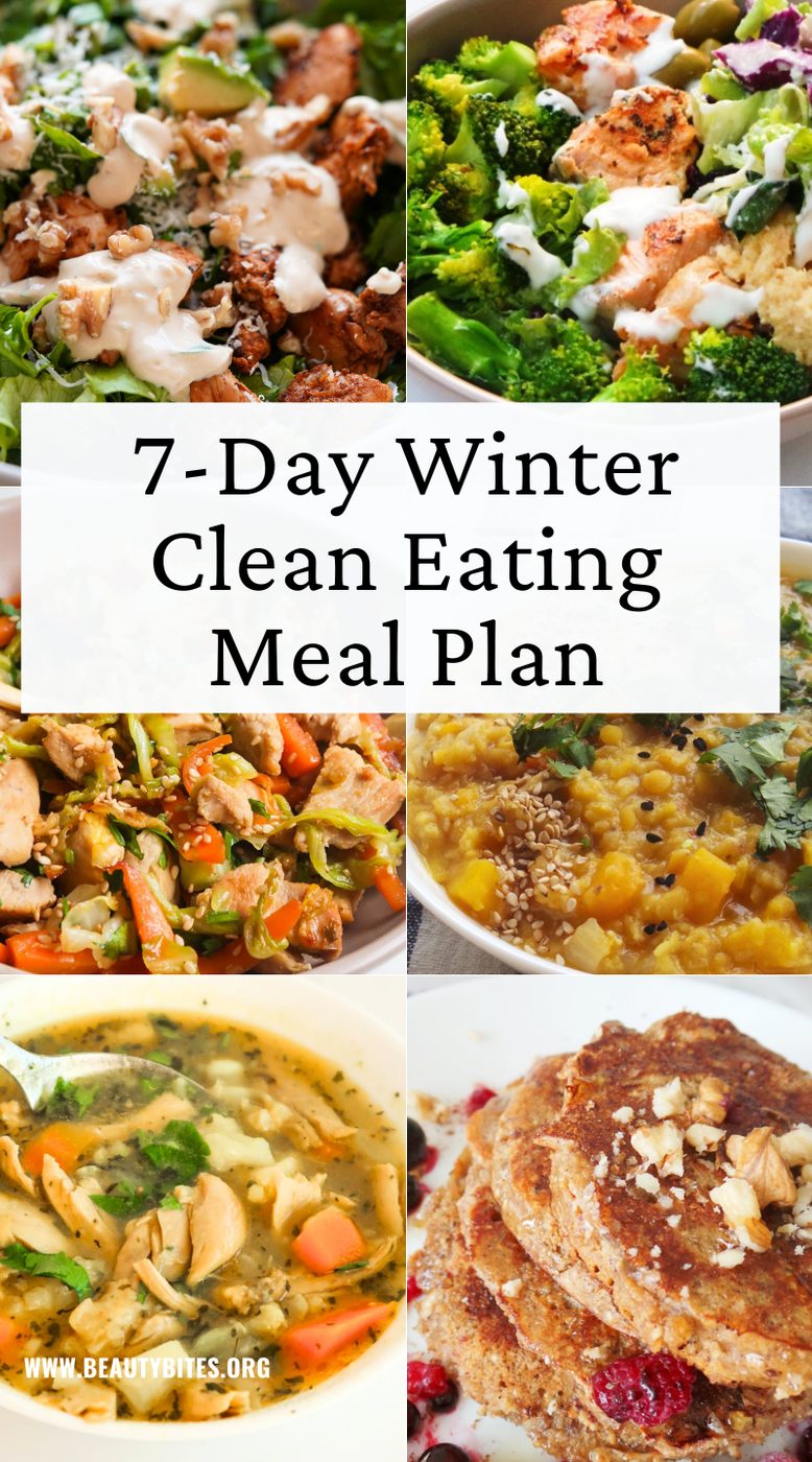 Clean eating winter meal plan and challenge for 7 days