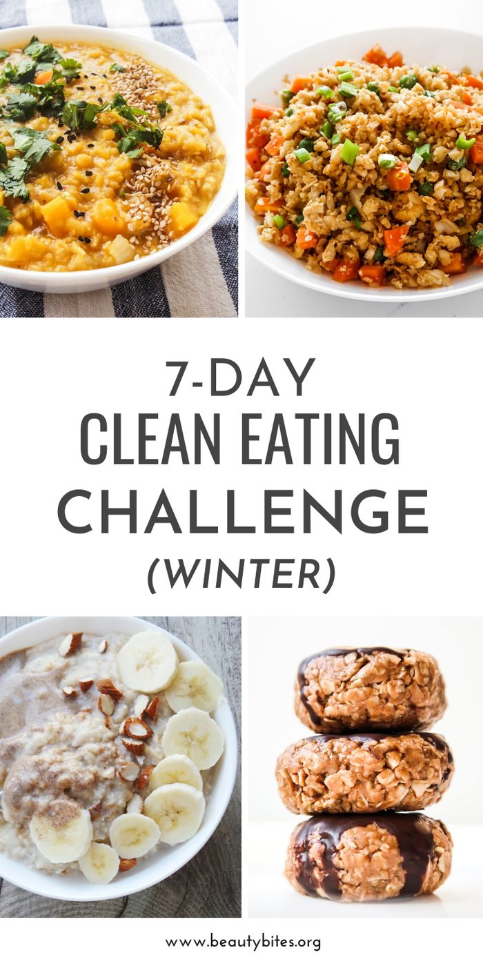 Clean eating winter meal plan and challenge for 7 days