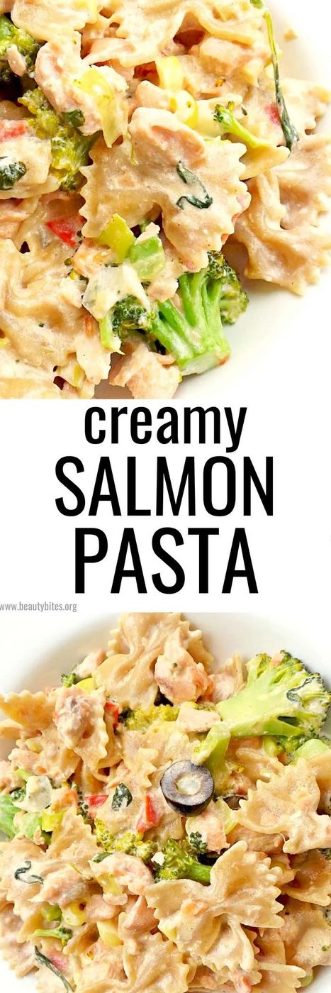 Creme fraiche salmon pasta