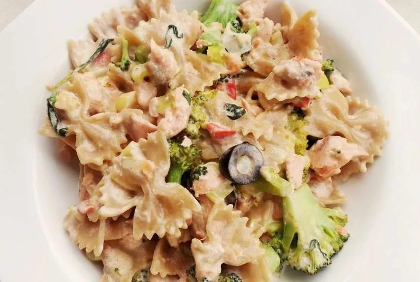 Creme fraiche salmon pasta