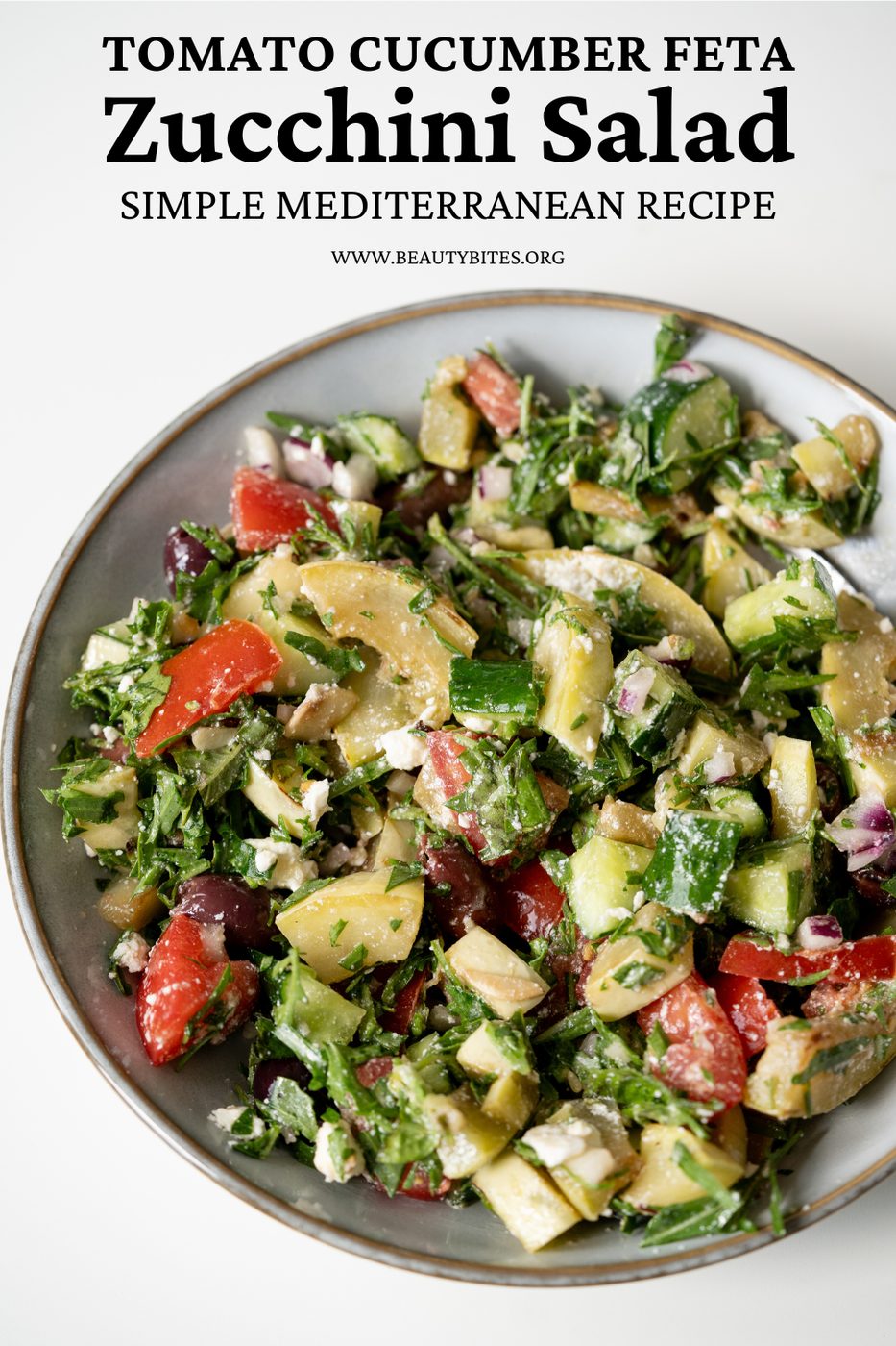 Tomato cucumber zucchini salad
