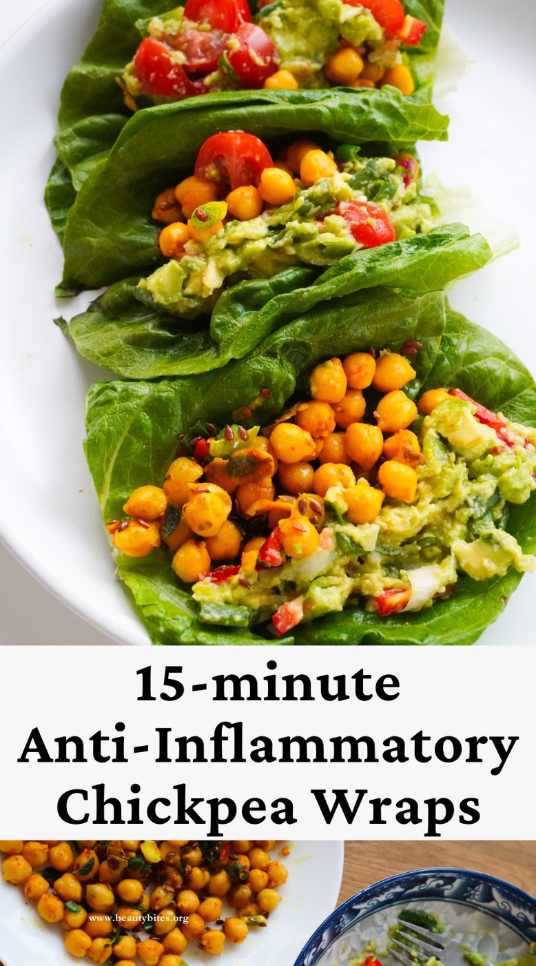 Healthy chickpea recipe - great anti-inflammatory recipe! These chickpea lettuce wraps are light, satisfying, vegan and gluten-free. Simple…