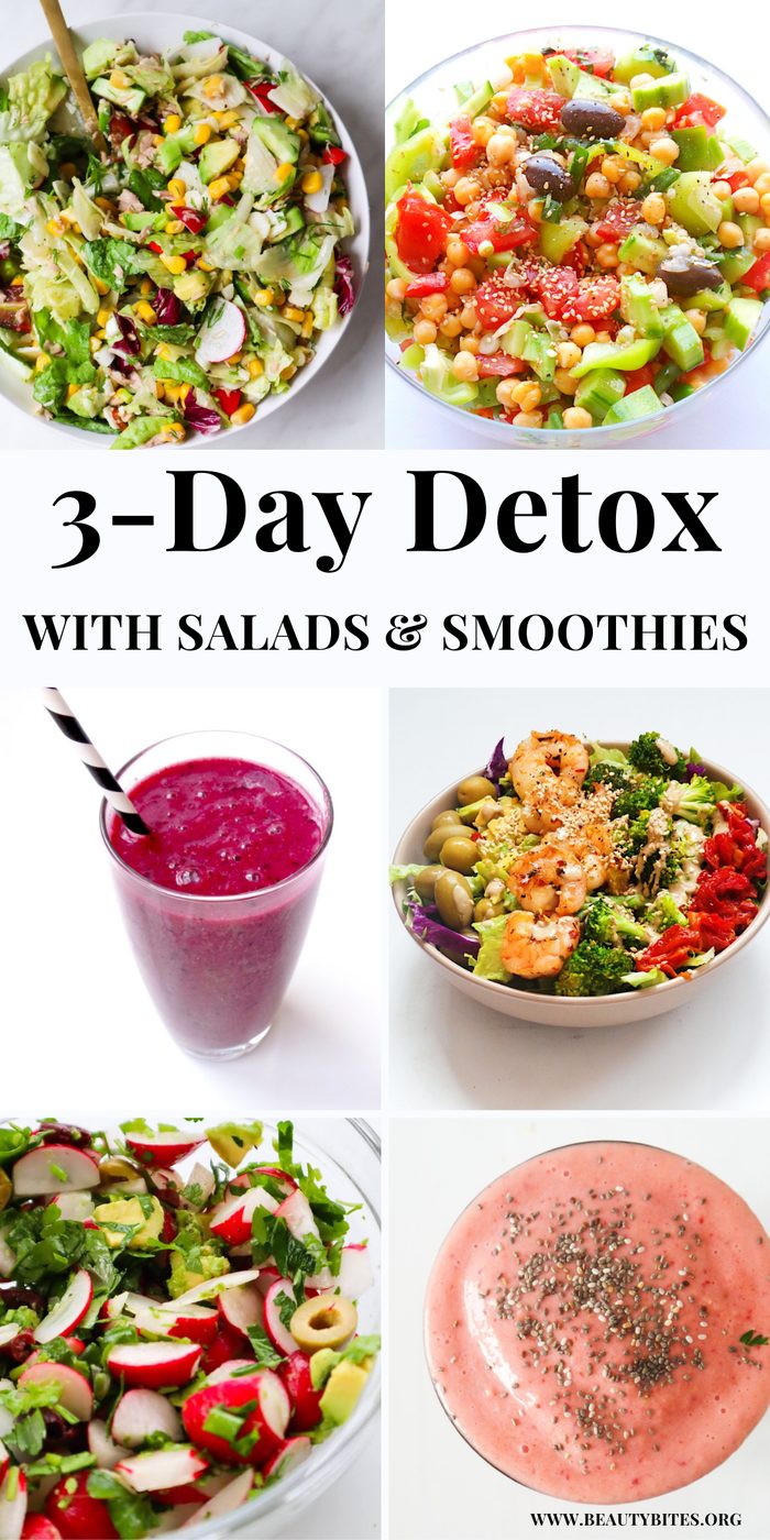 Smoothies and salads detox for 3 days