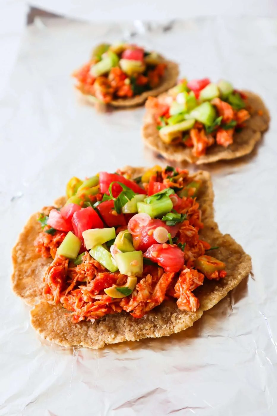 & healthy chicken tostadas, simple