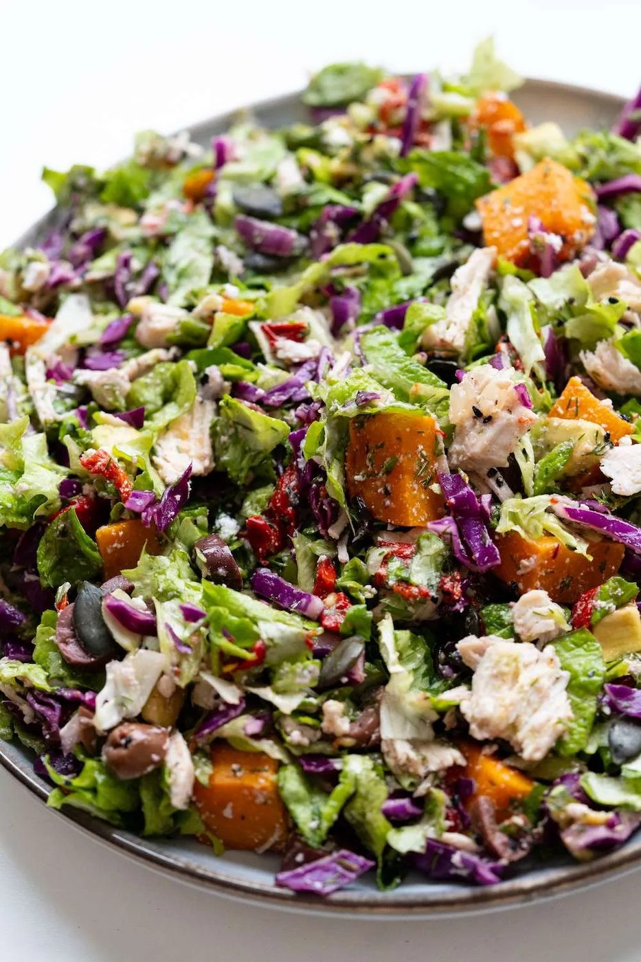 Pumpkin feta chicken salad