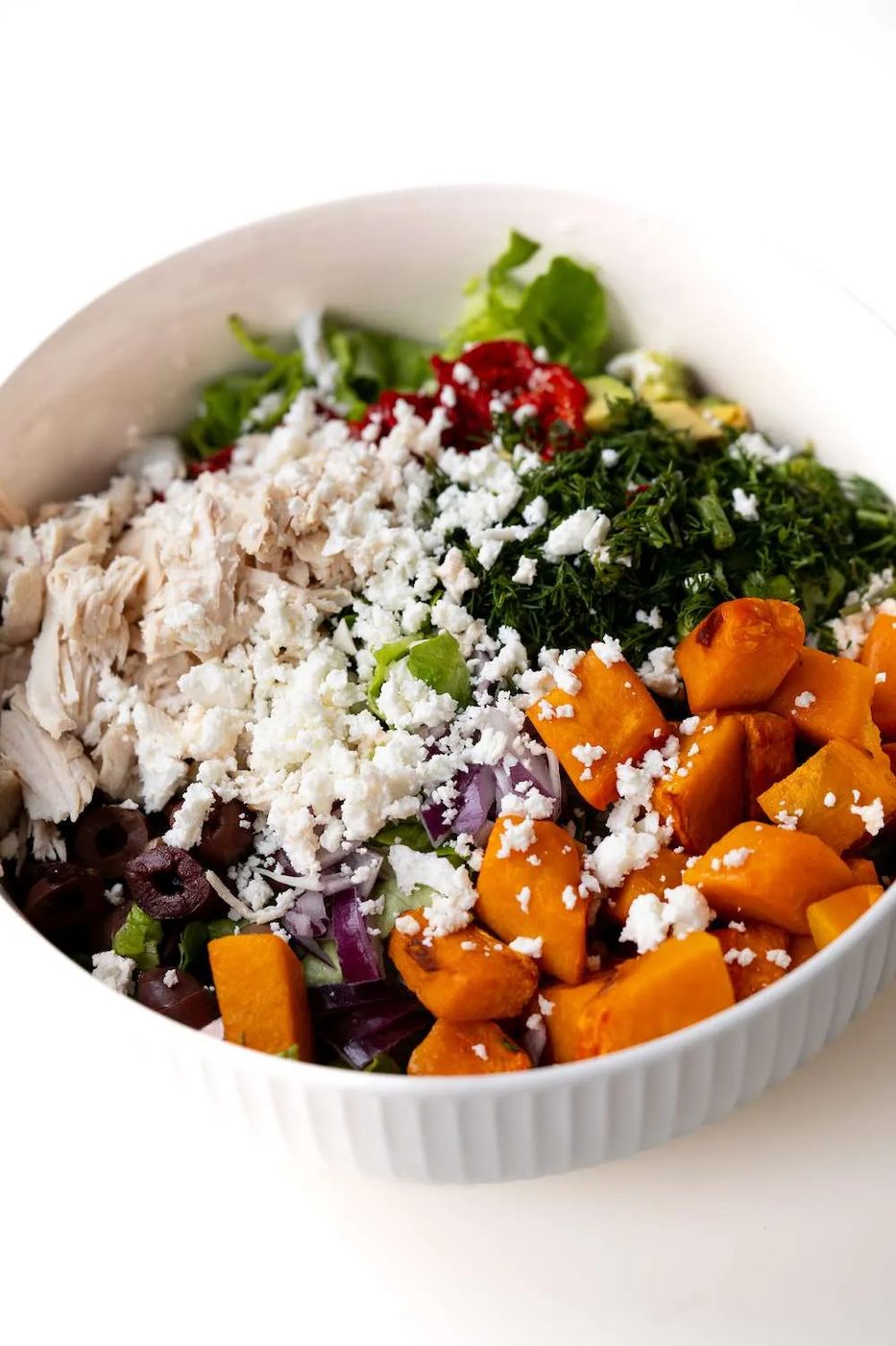 Pumpkin feta chicken salad