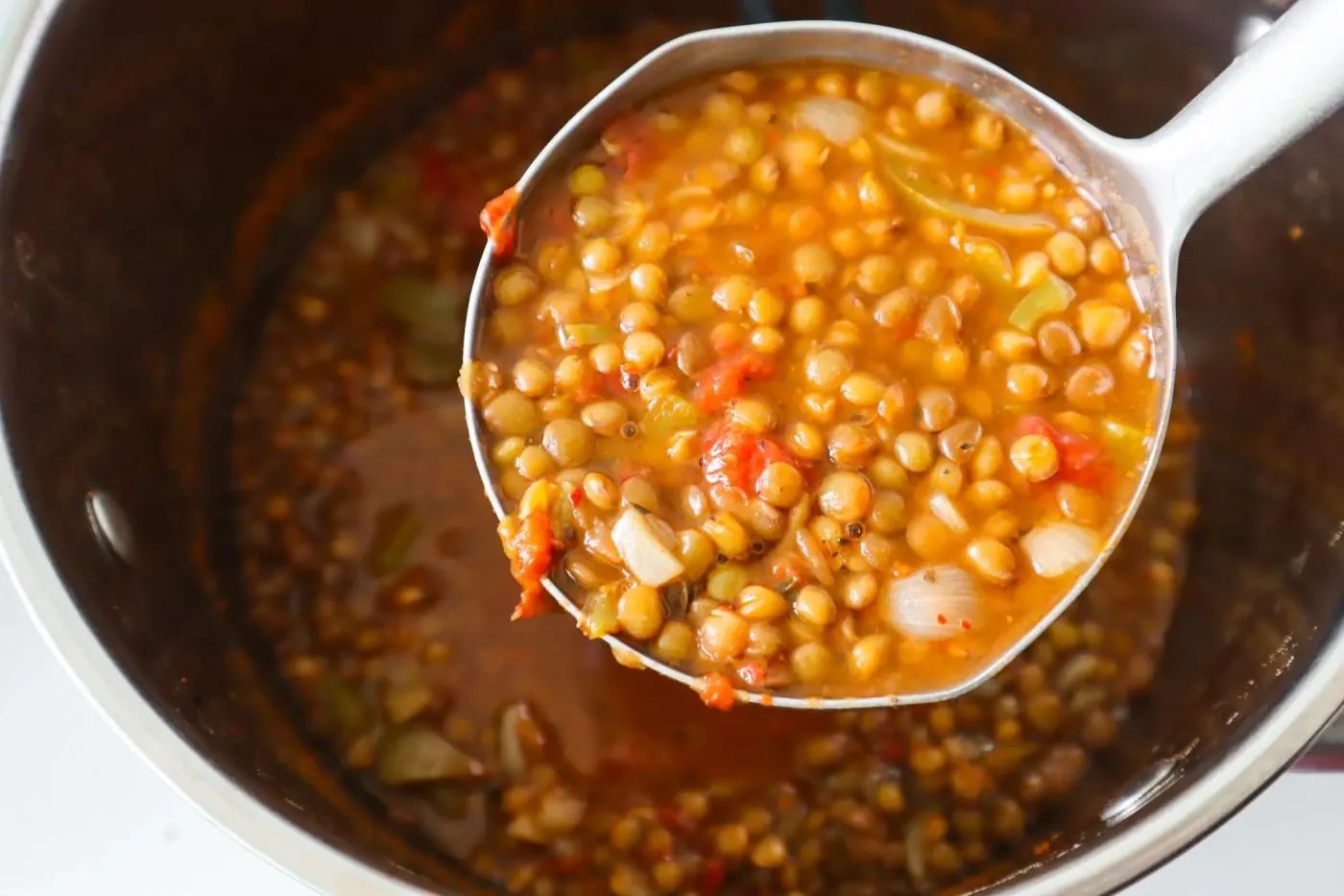 Lentil soup from scratch, simple