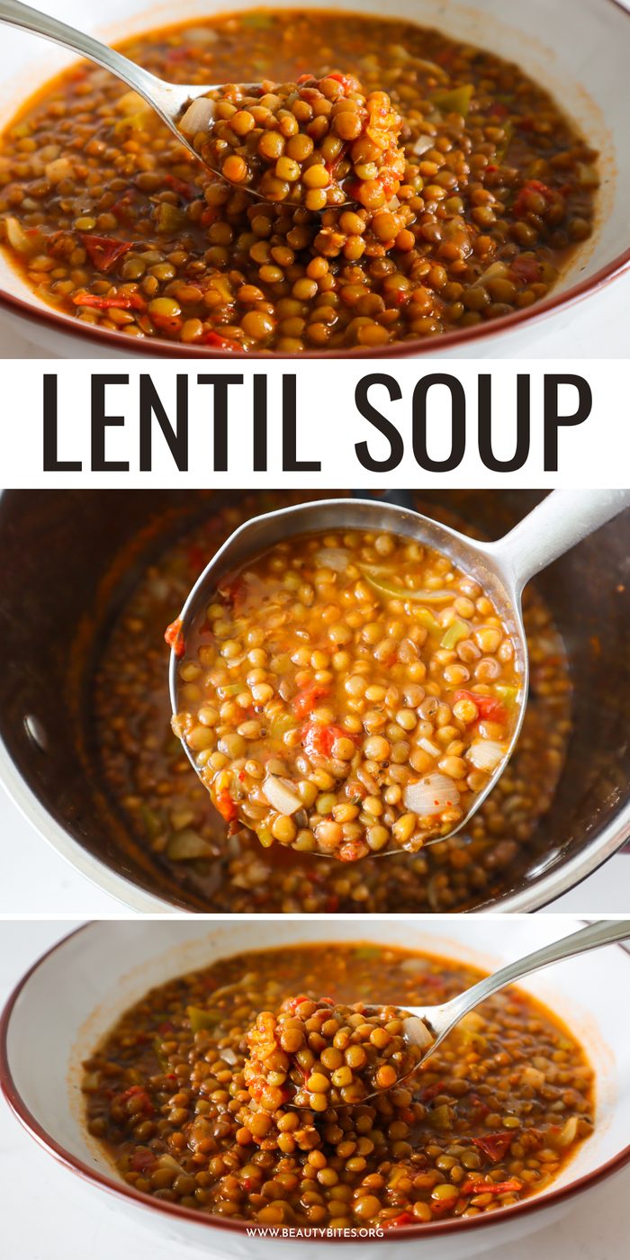Lentil soup from scratch, simple