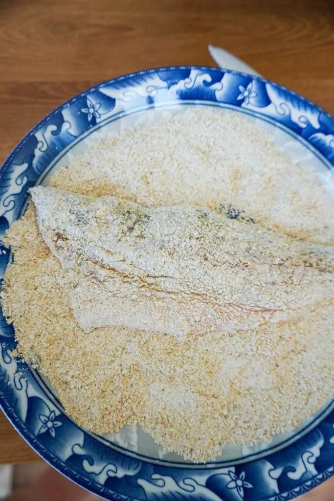 coating the branzino