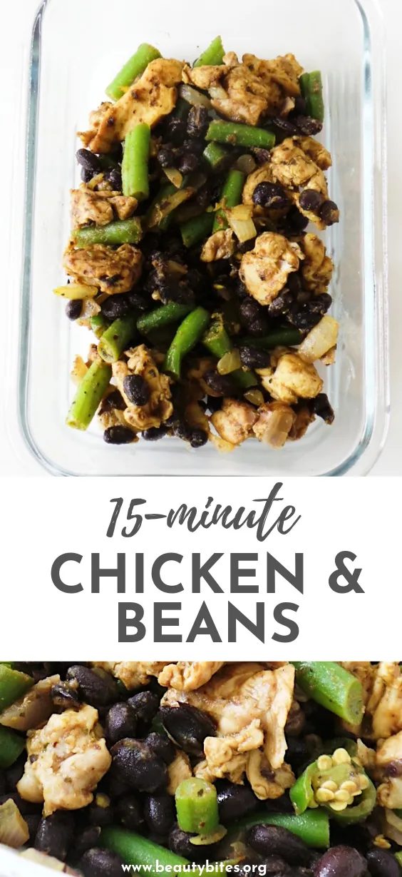15-minute garlic chicken with black beans