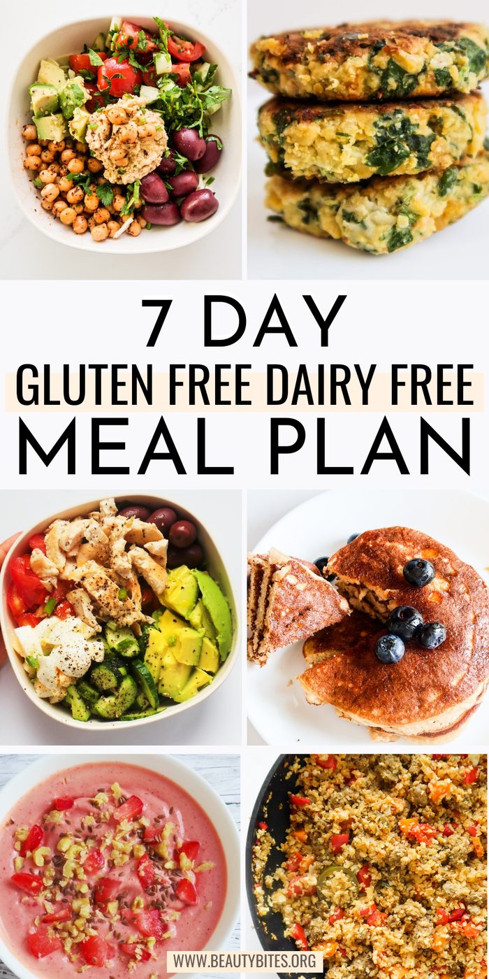 Dairy free gluten free meal plan for 7 days