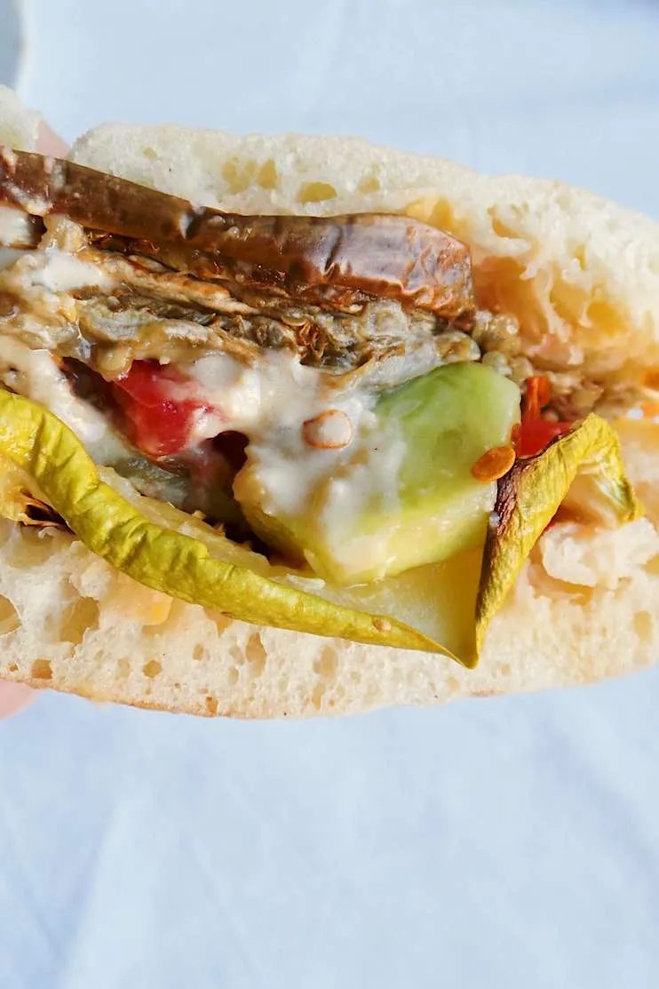 Vegetable pita, grilled