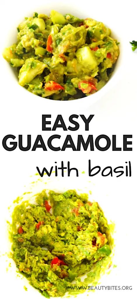 Guacamole with basil & cucumber | low carb & vegan, simple