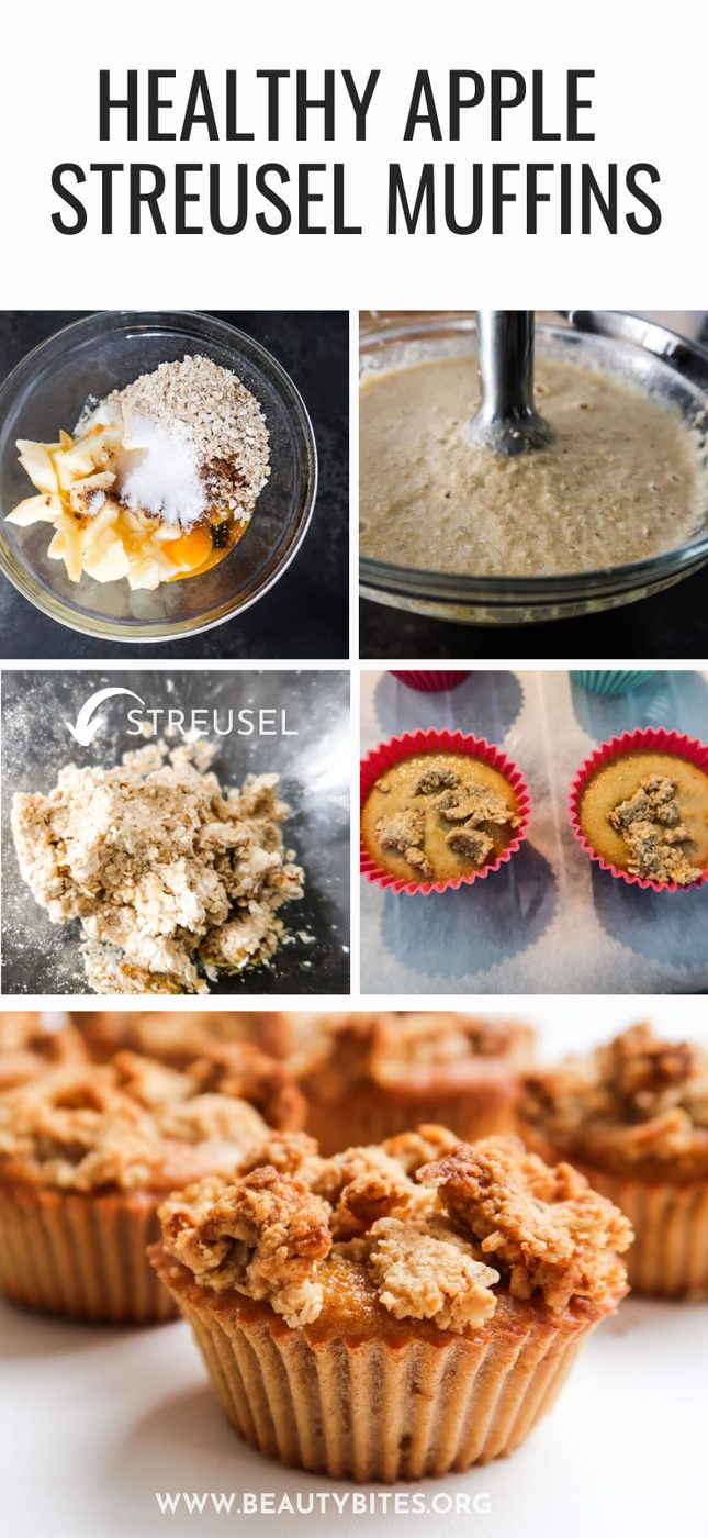 Apple streusel oatmeal muffins, healthy