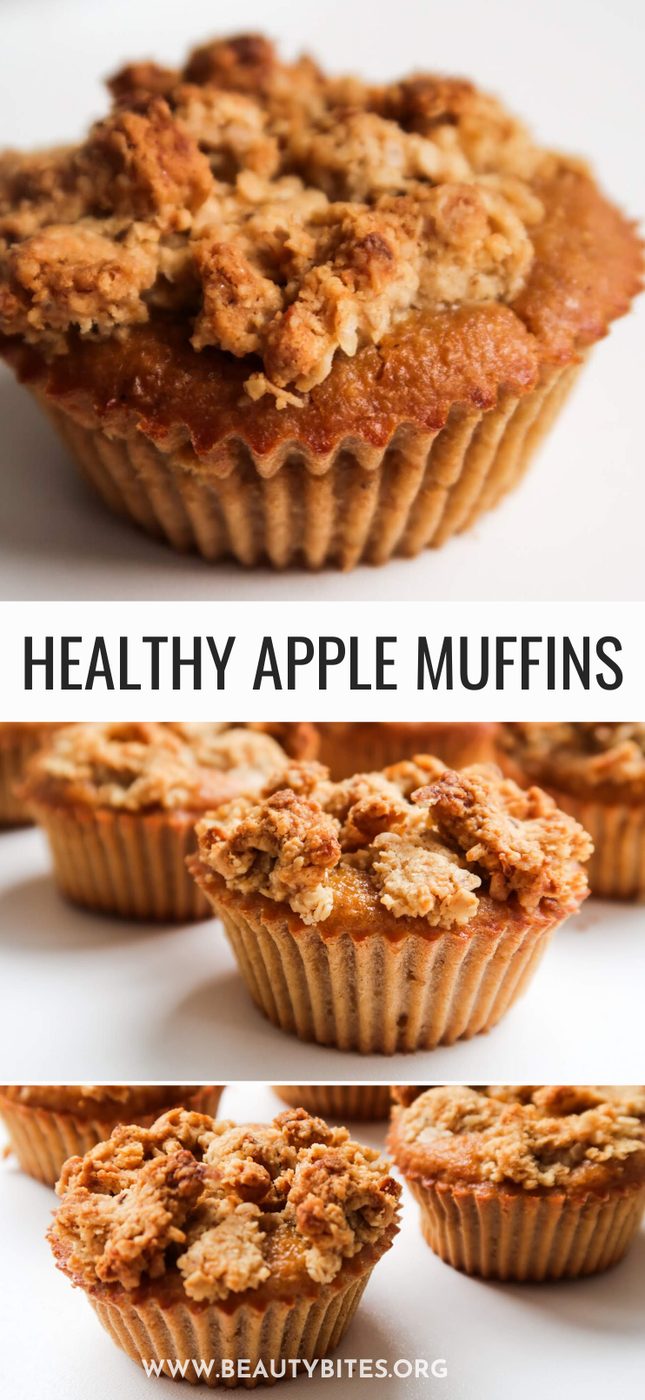 Apple streusel oatmeal muffins, healthy