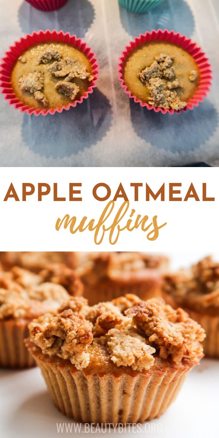Apple streusel oatmeal muffins, healthy