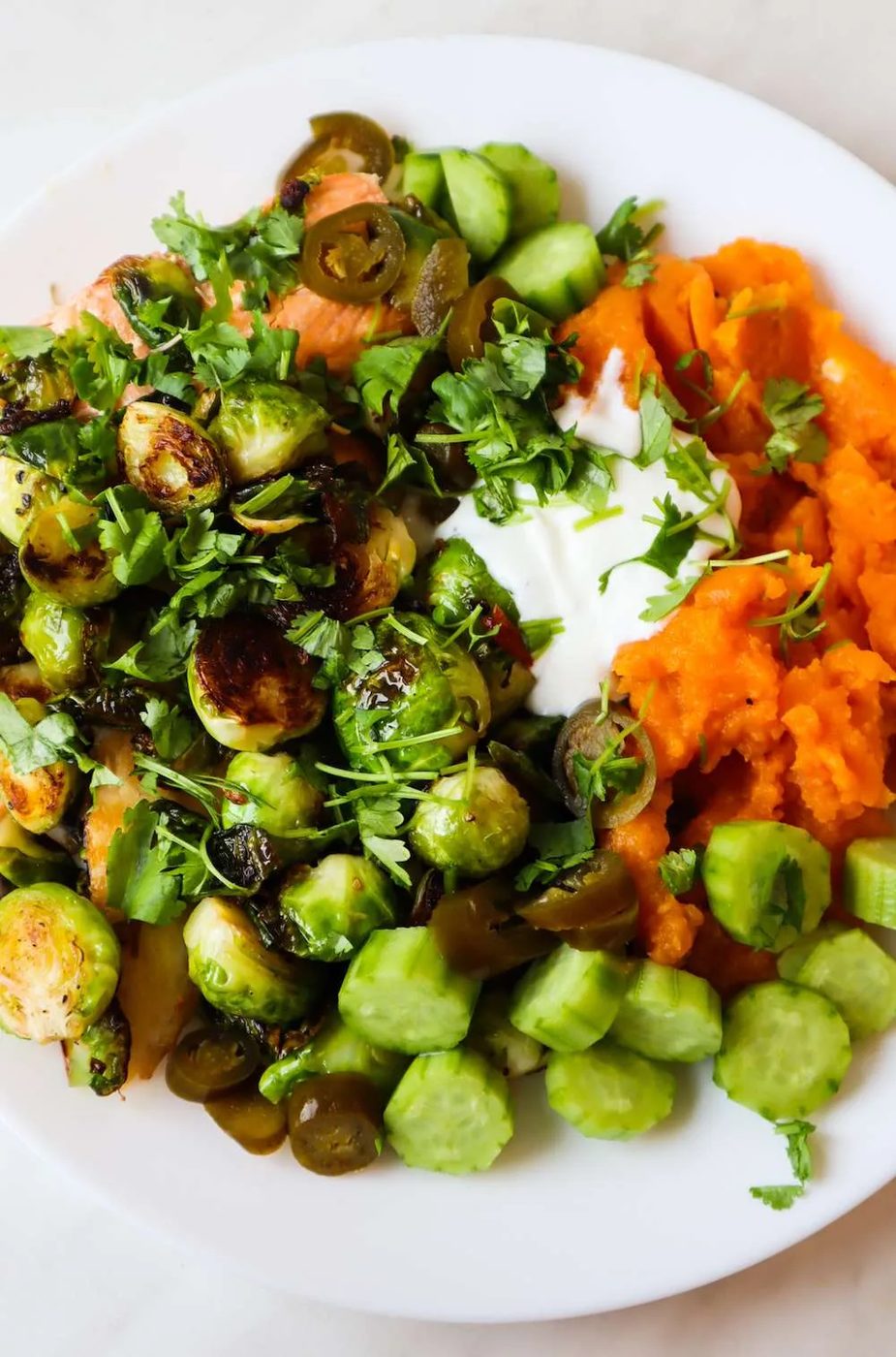 Sweet potato salmon bowls, healthy