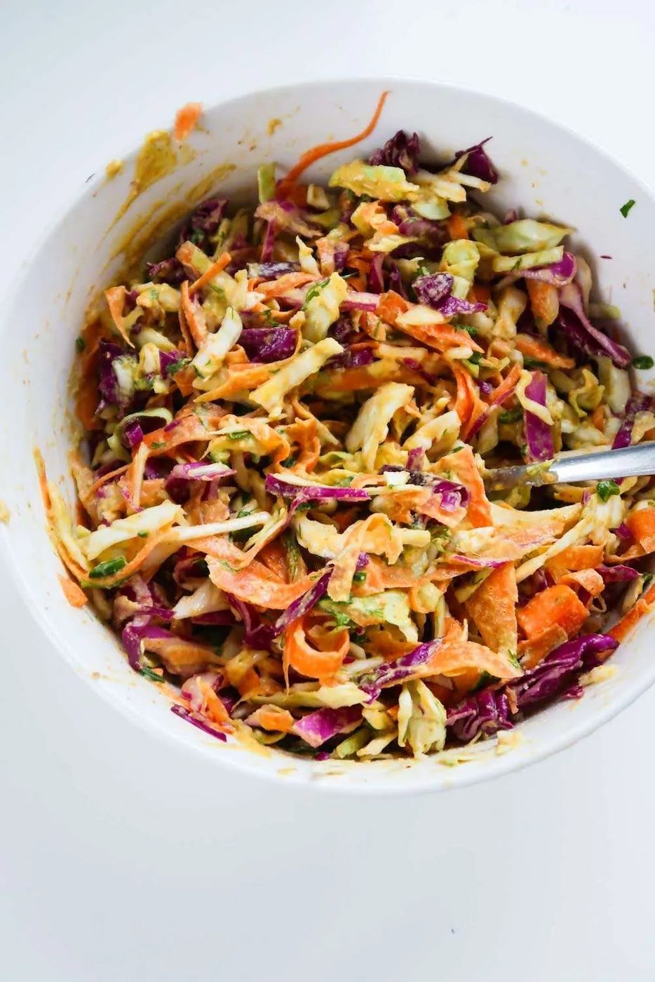 Cabbage salad with sweet and spicy dressing, healthy