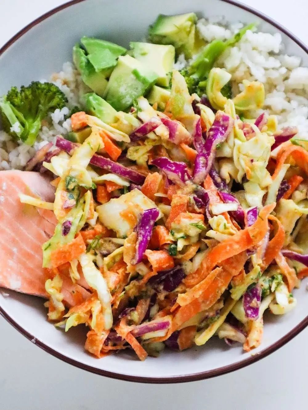 Cabbage salad with sweet and spicy dressing, healthy