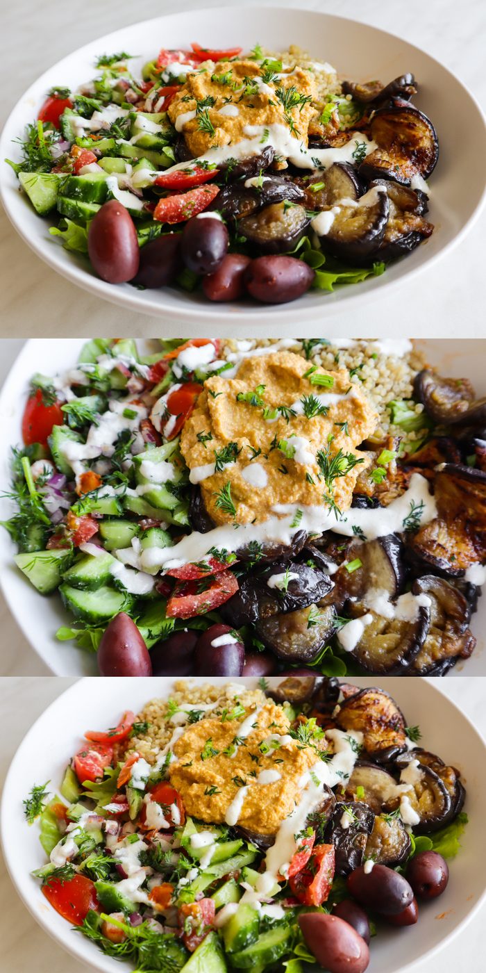 Quinoa bowls with roasted vegetables, healthy