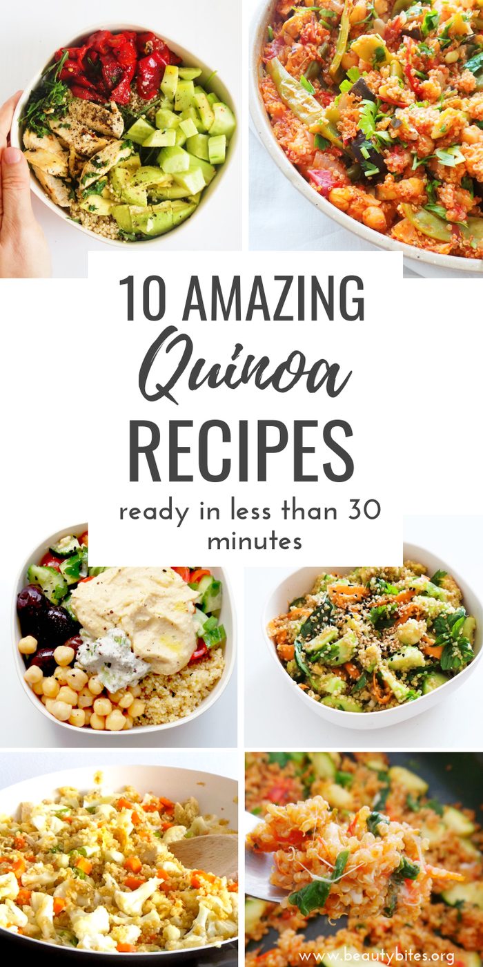 10 healthy quinoa recipes that are simple and you can make in 30 minutes or less. Including many healthy salad recipes with quinoa and…